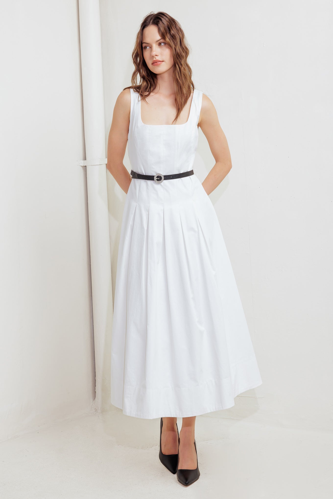 SUNDAY REVERIE WOVEN MIDI DRESS Flying Tomato